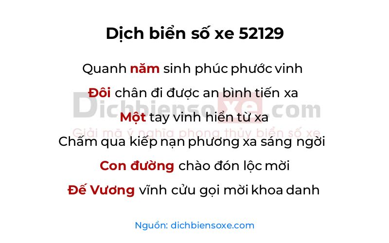 Dịch thơ biển số 52129