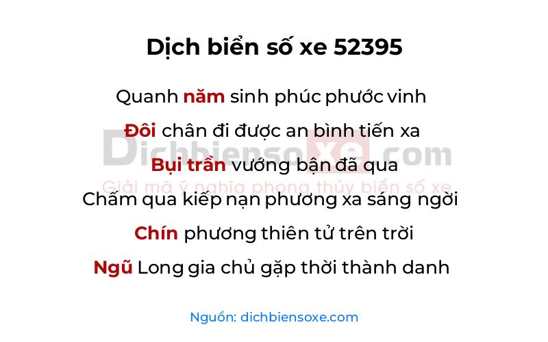 Dịch thơ biển số 52395