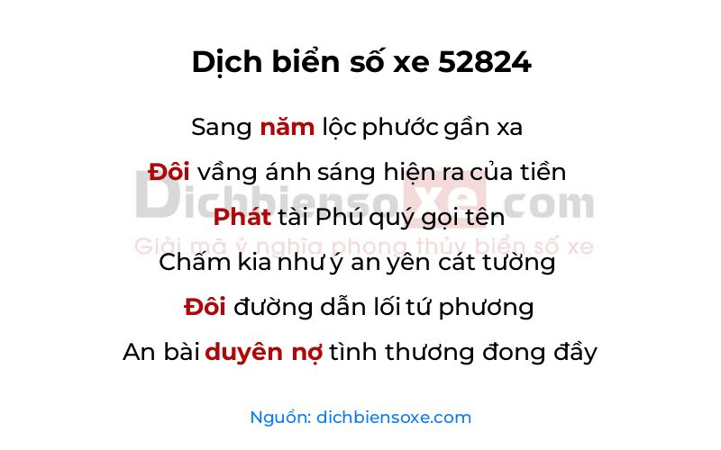 Dịch thơ biển số 52824