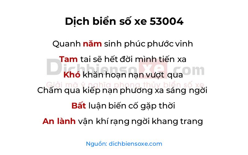 Dịch thơ biển số 53004