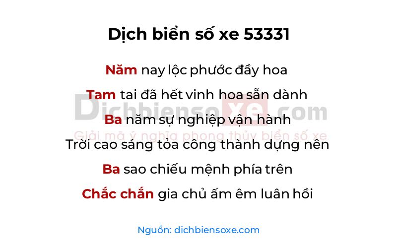 Dịch thơ biển số 53331