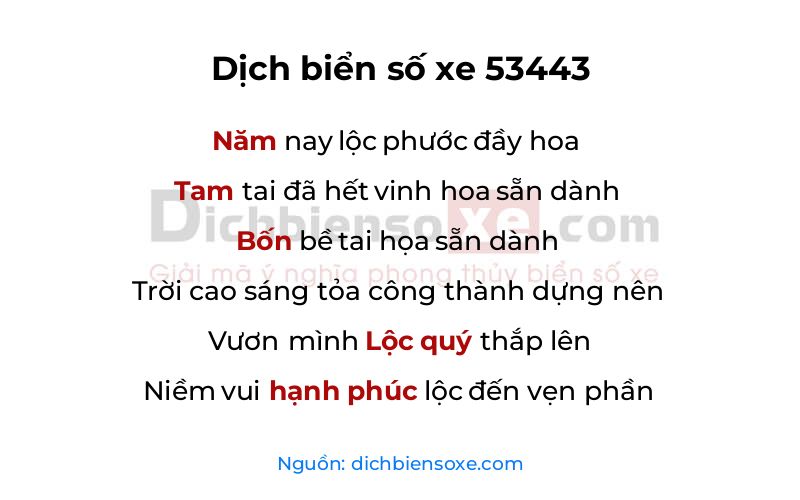 Dịch thơ biển số 53443