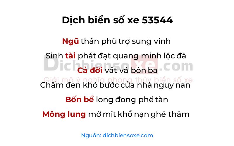 Dịch thơ biển số 53544