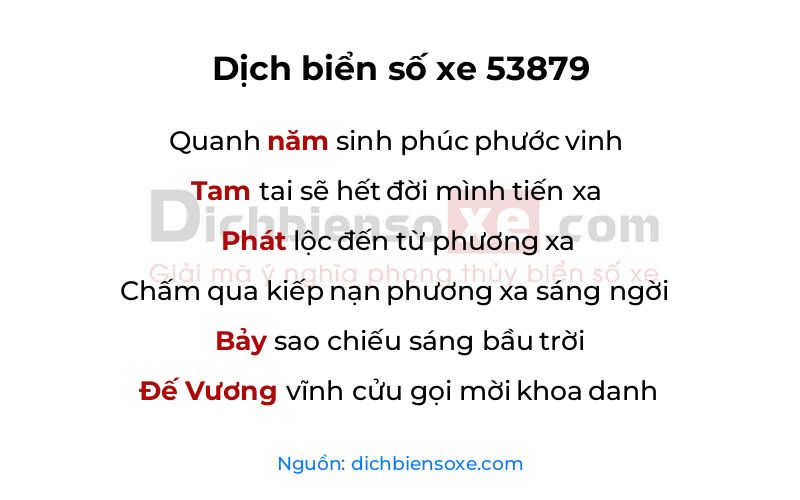 Dịch thơ biển số 53879