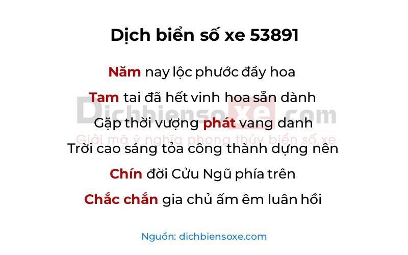 Dịch thơ biển số 53891