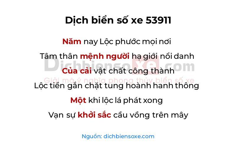 Dịch thơ biển số 53911