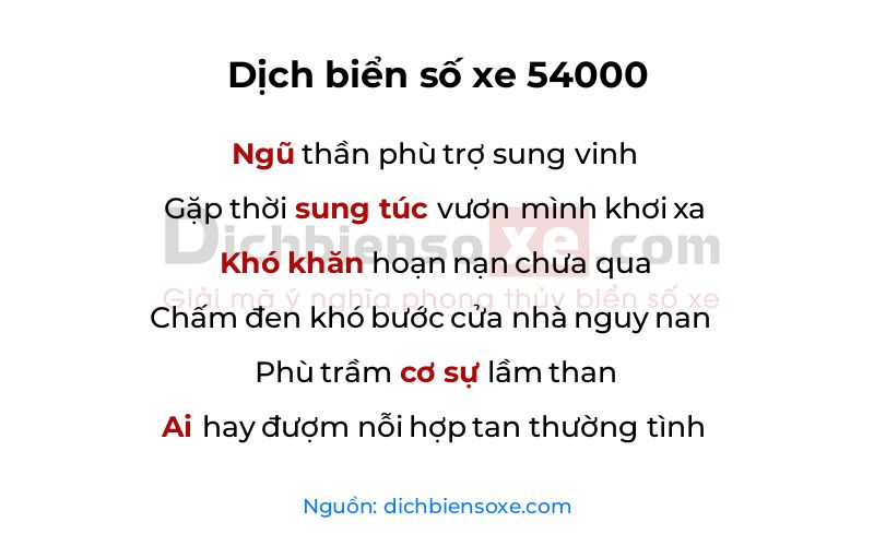 Dịch thơ biển số 54000