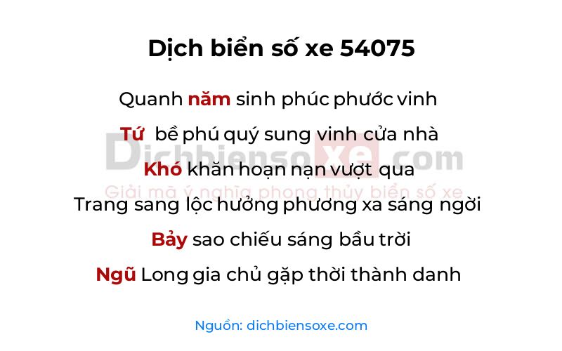 Dịch thơ biển số 54075