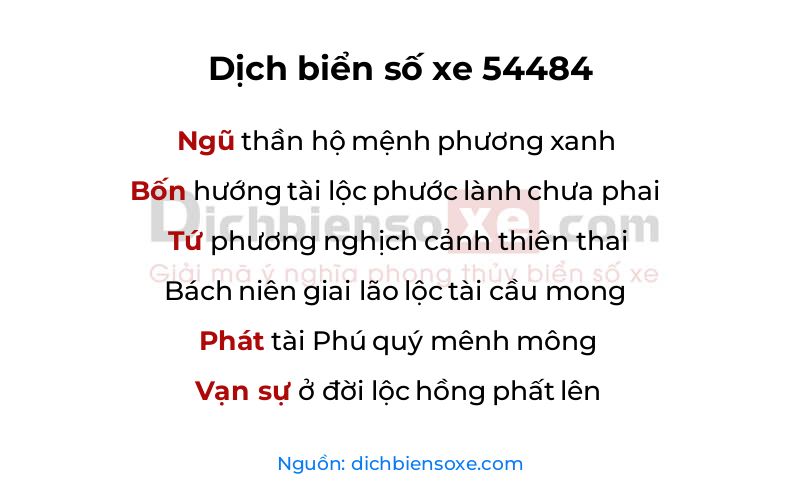Dịch thơ biển số 54484