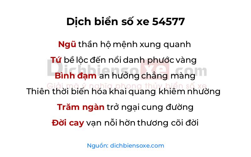 Dịch thơ biển số 54577