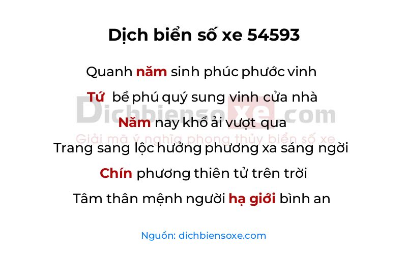Dịch thơ biển số 54593