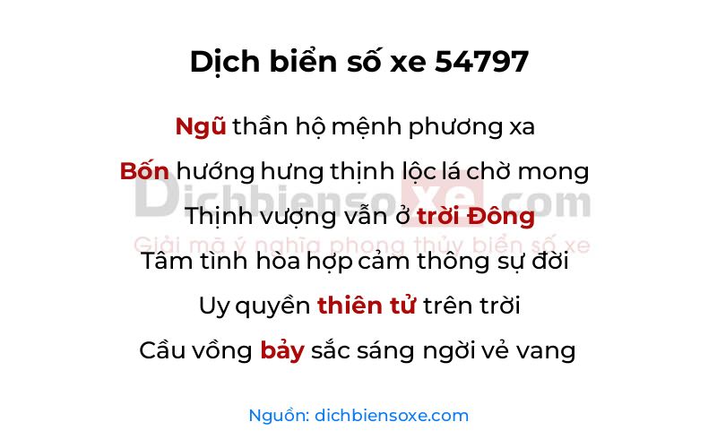 Dịch thơ biển số 54797