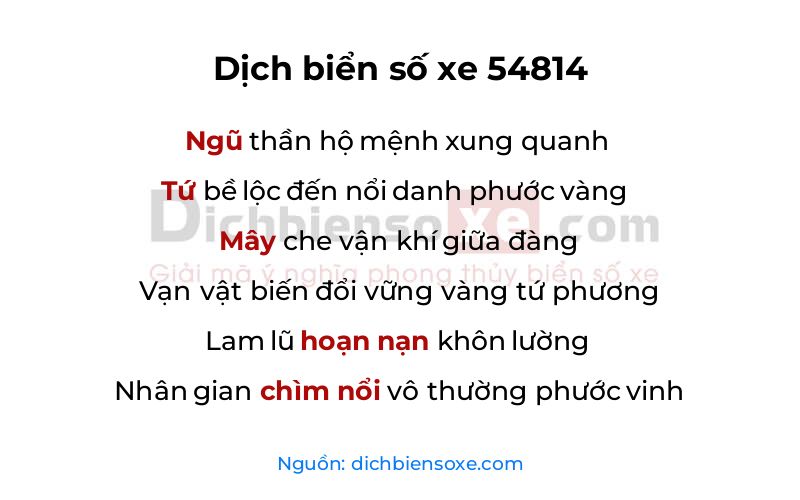 Dịch thơ biển số 54814