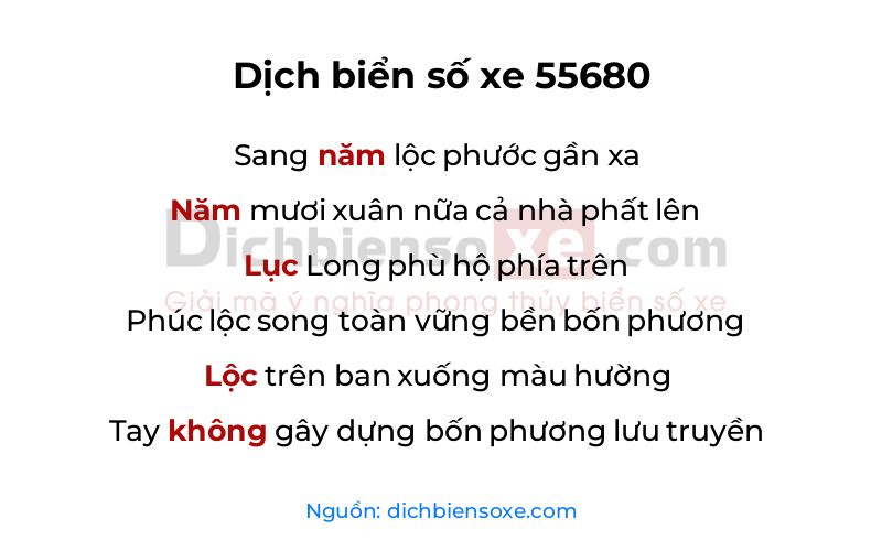 Dịch thơ biển số 55680