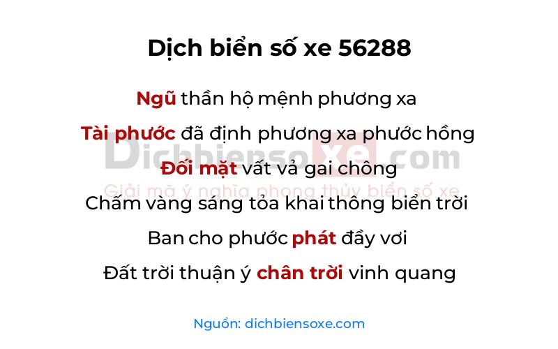 Dịch thơ biển số 56288
