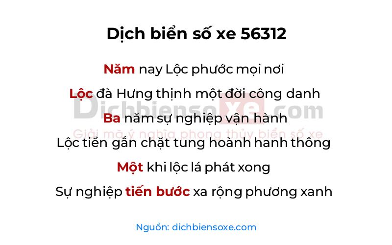 Dịch thơ biển số 56312