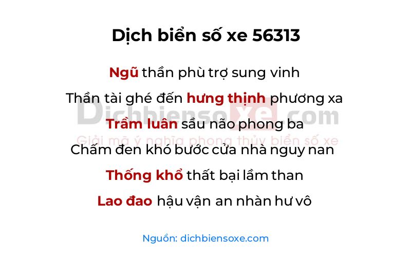 Dịch thơ biển số 56313