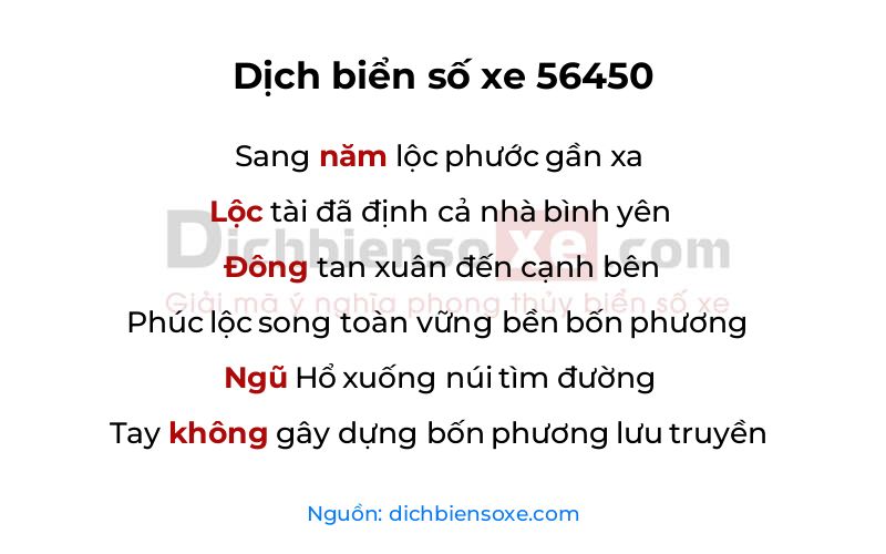 Dịch thơ biển số 56450