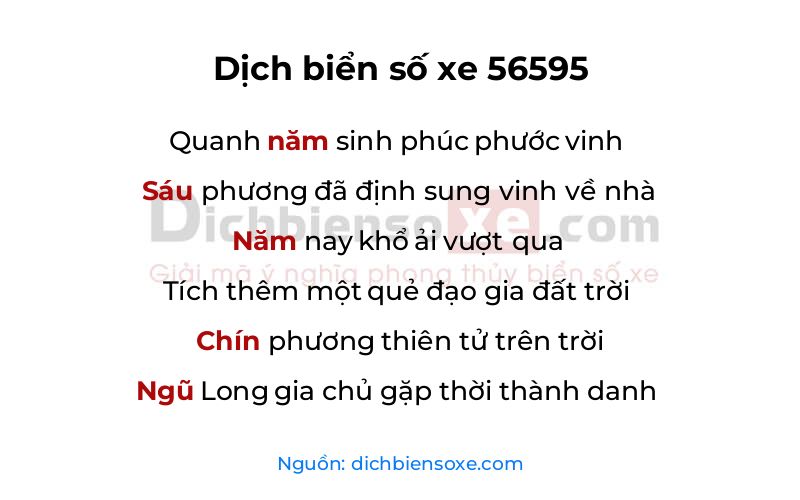 Dịch thơ biển số 56595