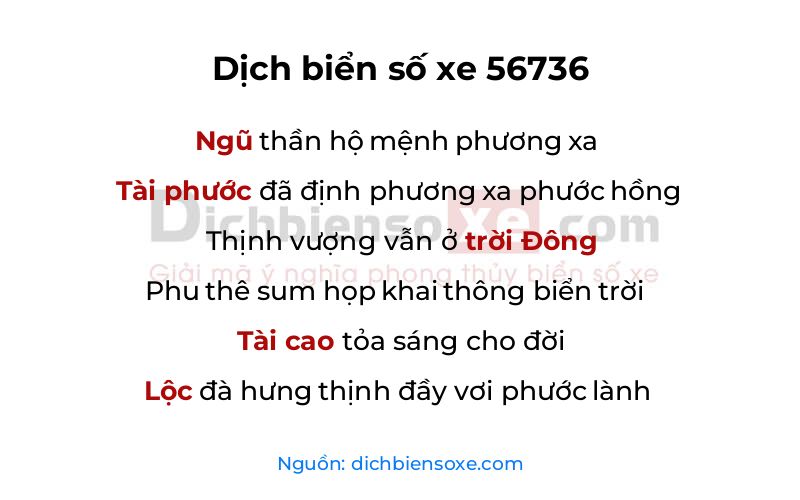 Dịch thơ biển số 56736