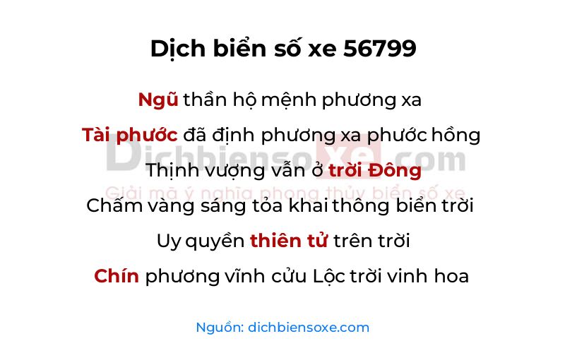 Dịch thơ biển số 56799