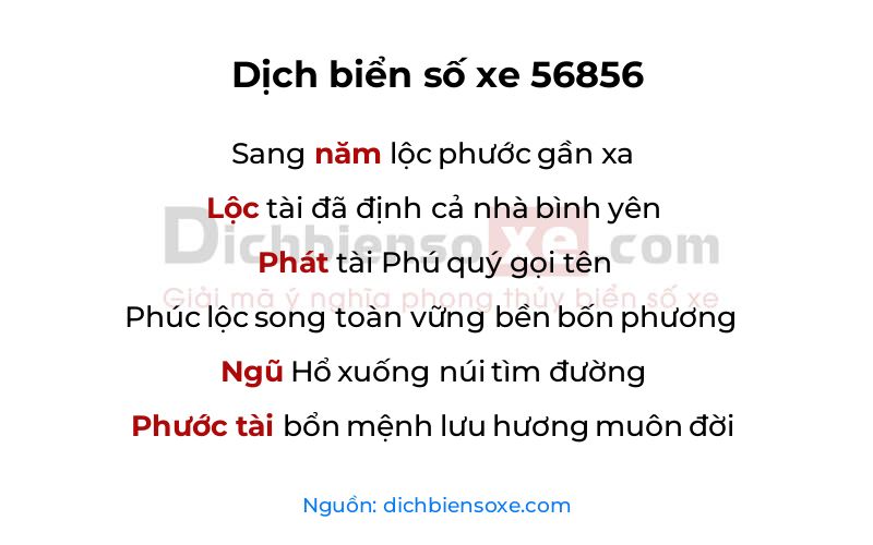 Dịch thơ biển số 56856