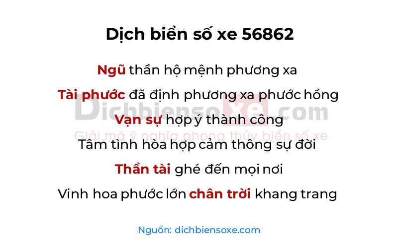 Dịch thơ biển số 56862