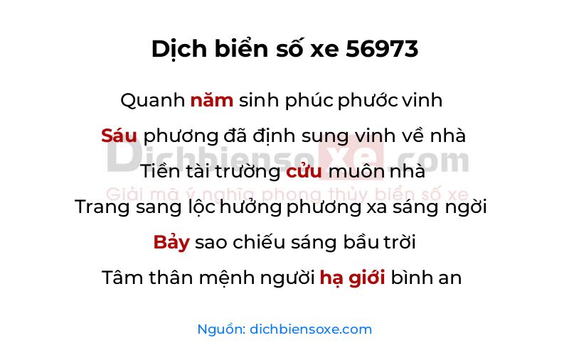 Dịch thơ biển số 56973