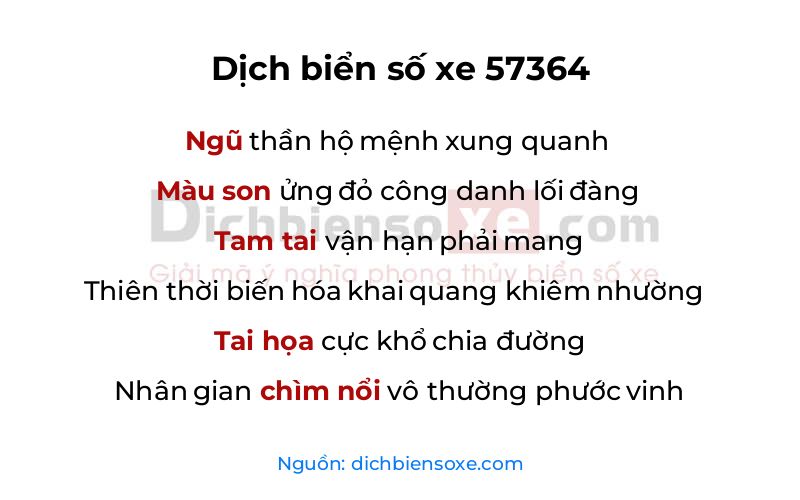Dịch thơ biển số 57364