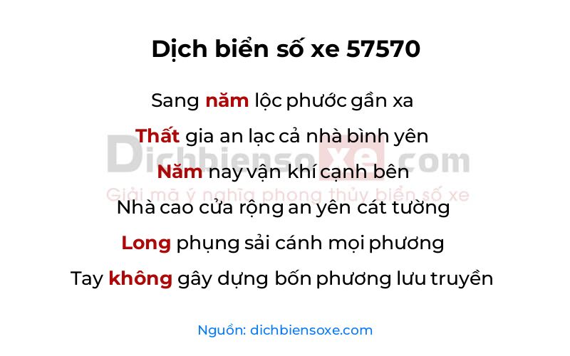 Dịch thơ biển số 57570