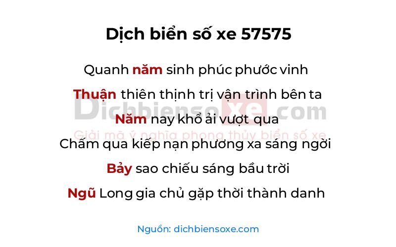 Dịch thơ biển số 57575