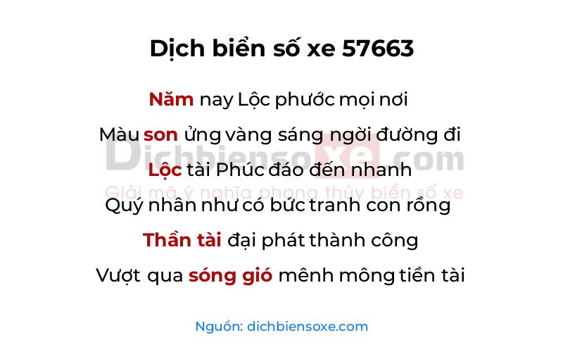Dịch thơ biển số 57663