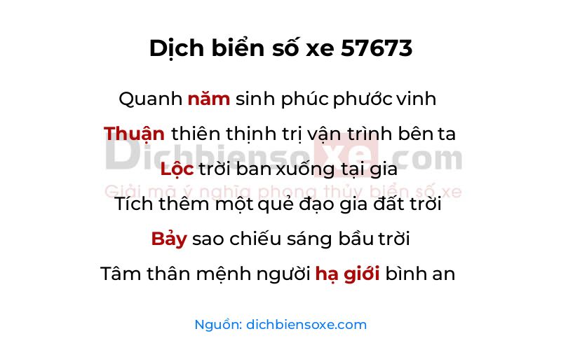 Dịch thơ biển số 57673