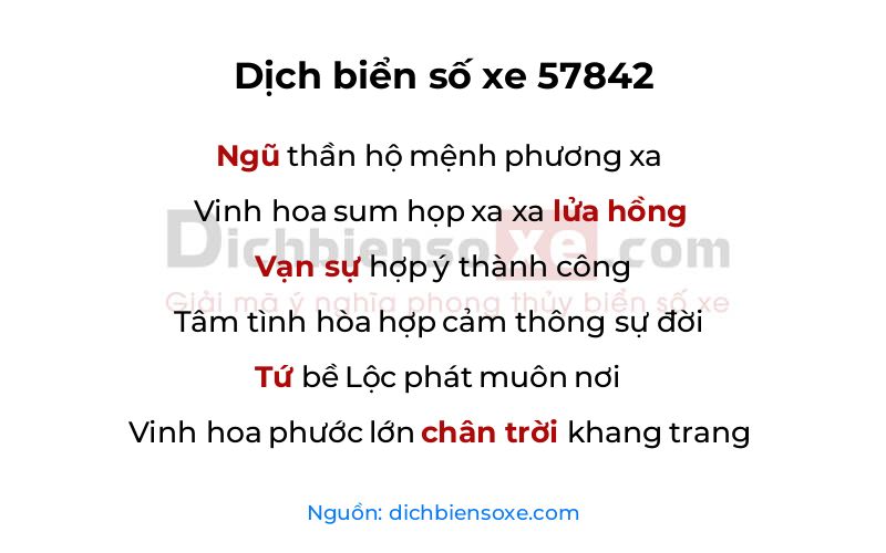 Dịch thơ biển số 57842