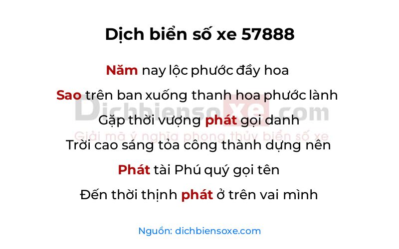 Dịch thơ biển số 57888