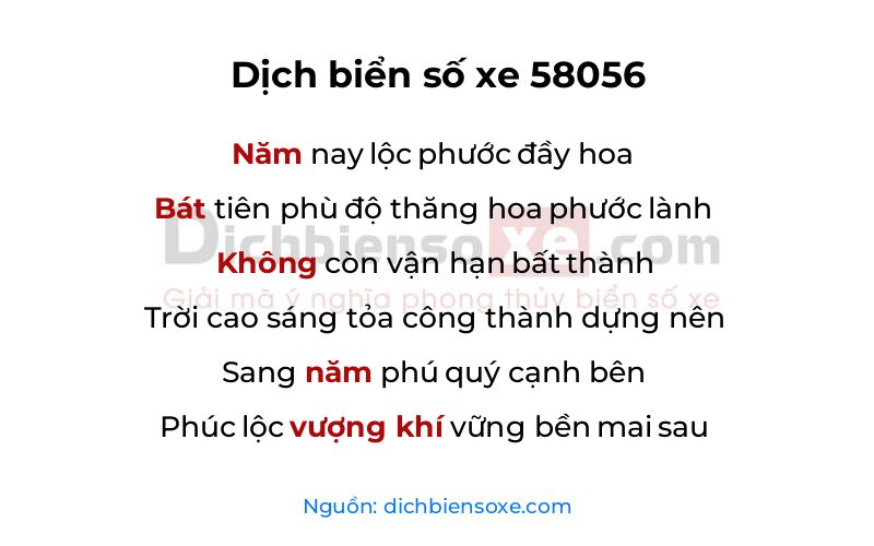 Dịch thơ biển số 58056