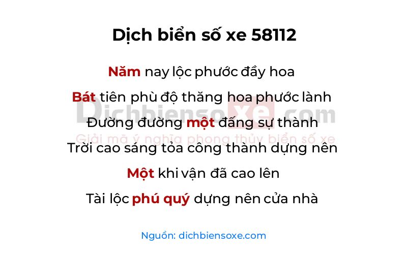 Dịch thơ biển số 58112