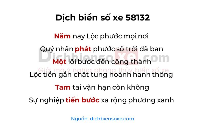 Dịch thơ biển số 58132
