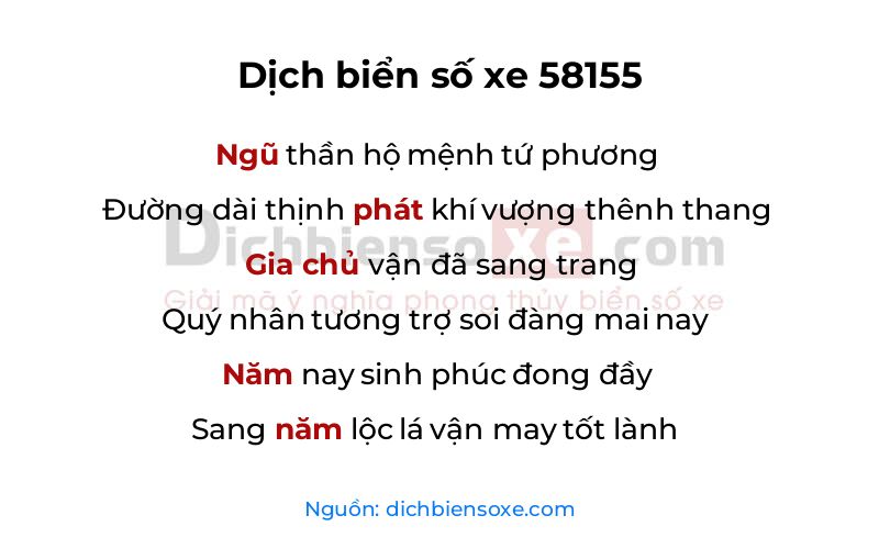 Dịch thơ biển số 58155