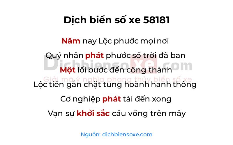Dịch thơ biển số 58181