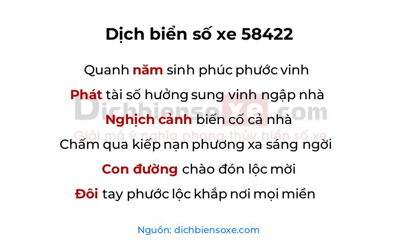 Dịch thơ biển số 58422