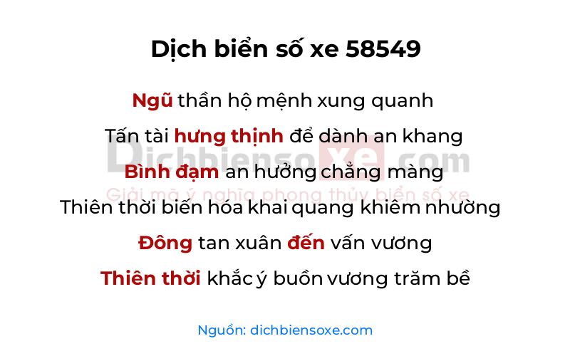 Dịch thơ biển số 58549