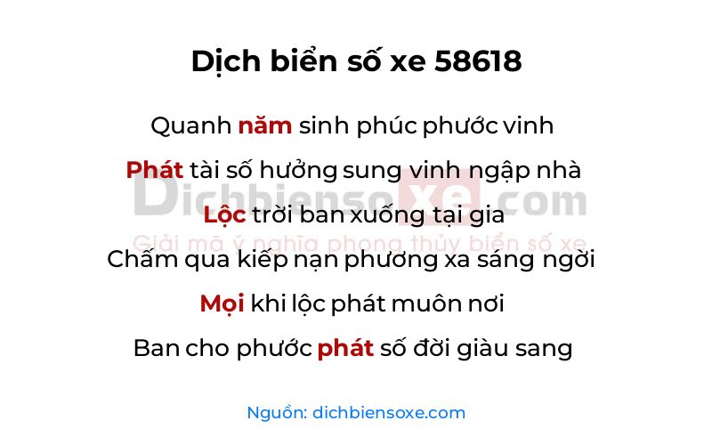 Dịch thơ biển số 58618