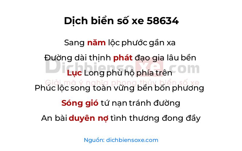 Dịch thơ biển số 58634
