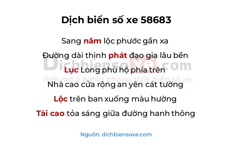 Dịch thơ biển số 58683