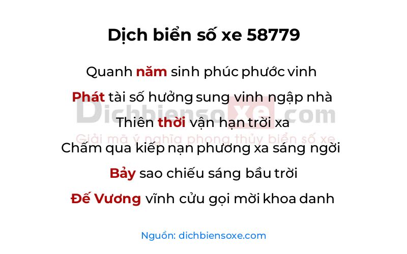 Dịch thơ biển số 58779