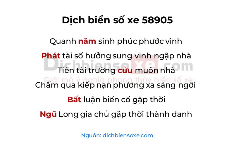 Dịch thơ biển số 58905