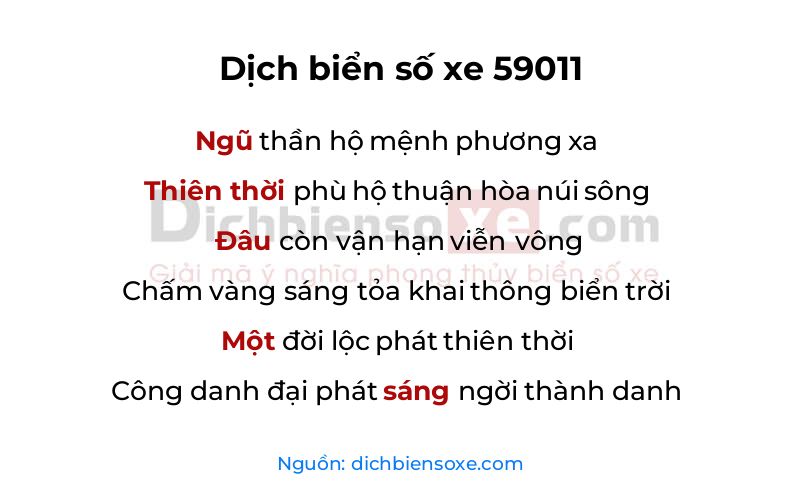 Dịch thơ biển số 59011