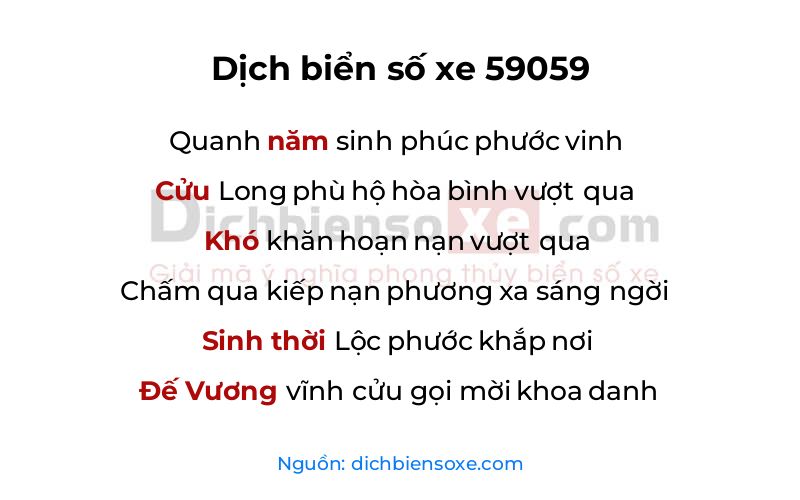Dịch thơ biển số 59059