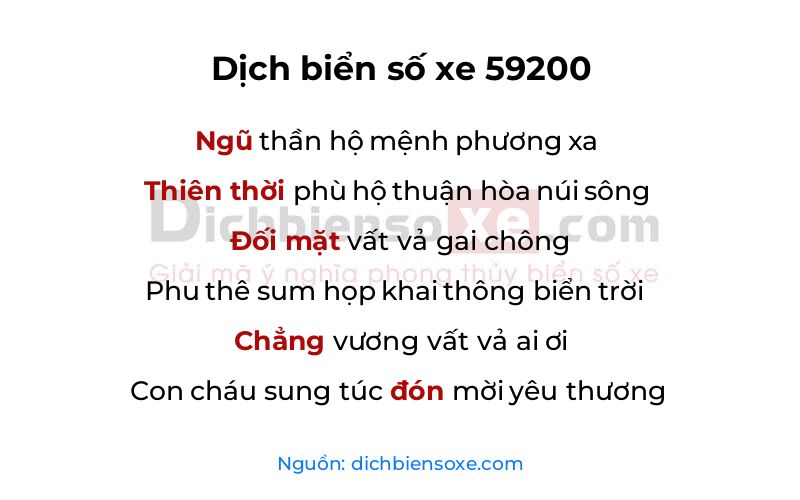 Dịch thơ biển số 59200